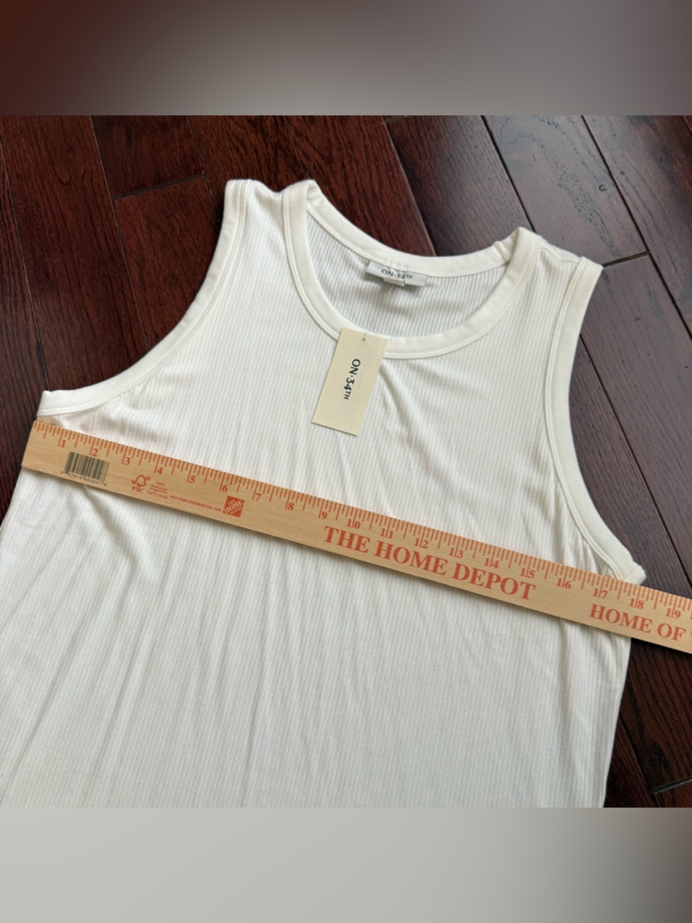 ON 34th White Basic Ribbed Sleeveless Relaxed Fit Tank Top Women’s Size XXL NWT - Picture 4 of 8